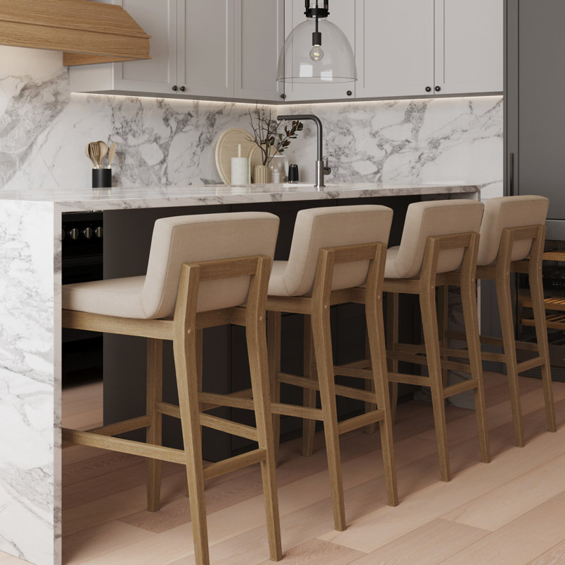 Upholstered Wooden Stool