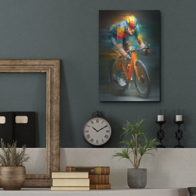  «Cycling Legend» par Ann Klee, art mural en métal, 12 po x 16 po