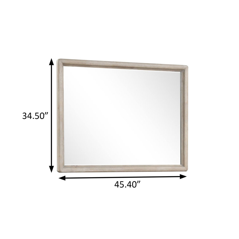 45.4"W Transitional Mirror, Oak