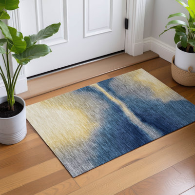 Machine Washable Indoor/Outdoor Lockway ACN2419 Abstract Rug
