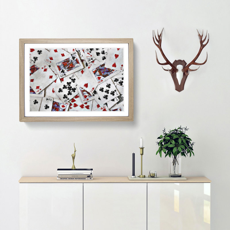 Deck of Cards - Picture Frame Graphic Art Print, Oak Framed, 62cm H x 87cm W x 2cm D