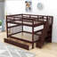Lit superposé double en bois avec tablettes Mattawa-1863475190