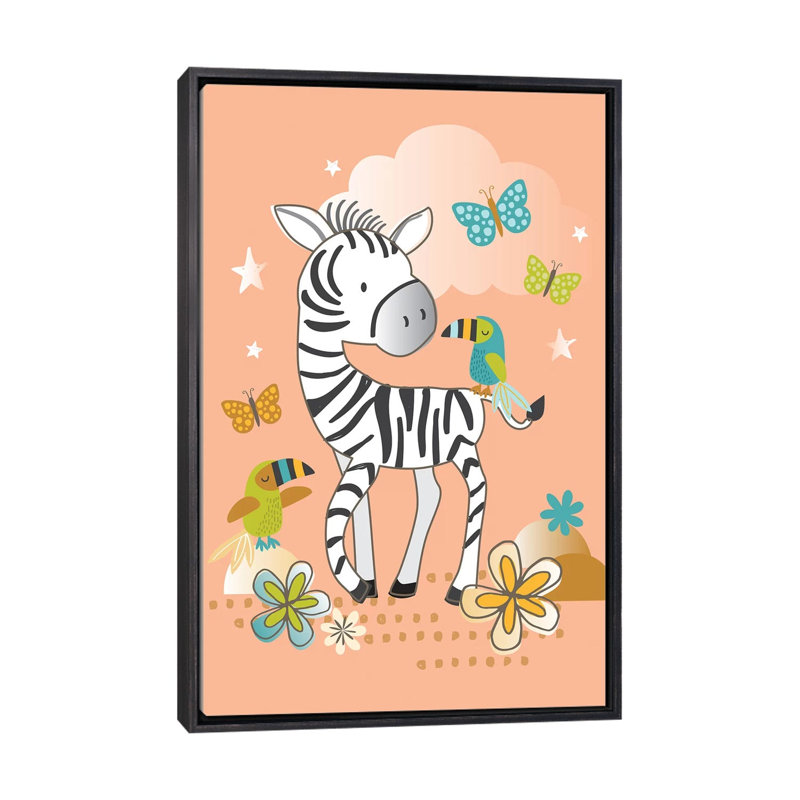 «Jungle Nursery II» par Lisa White boutons - impression d'art graphique, H 26 po x l 18 po x 1,5 po, Pas de tapis