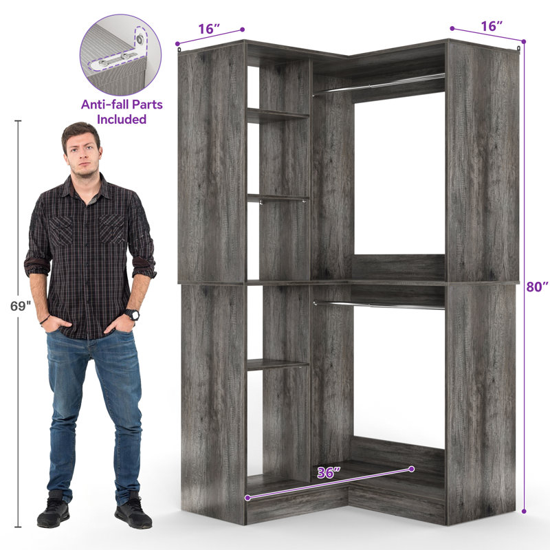 Système d'organisation 72 po à 108 po avec tiroirs, Gris