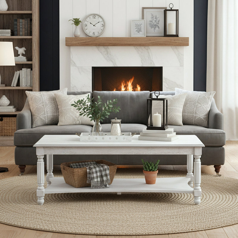 Table basse Branham, Blanc antique