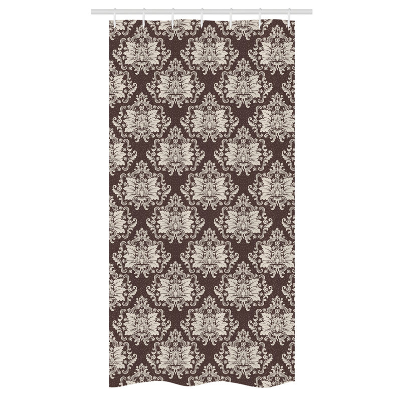 Damask Shower Curtain with Hooks Included, 36" W x 72" L