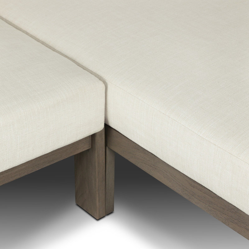 Delancy Outdoor 2PC Sectional-LAF Chaise-Vergo Cream, Right Hand Facing