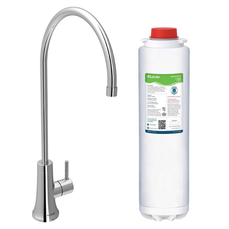 Robinet pour boisson à col de cygne à poignée simple Elkay Avado, Chrome