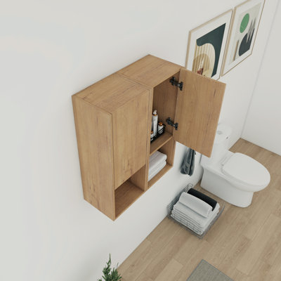 Rangement double pour salle de bain 24 po avec portes à fermeture douce