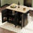 51" Fluted Kitchen Island with Drop Leaf, Internal Storage Rack & Waveform Fluted Panel