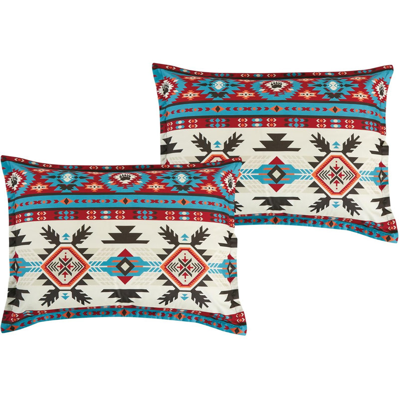 King Multicolor Southwestern Geometric Microfiber Comforter Set