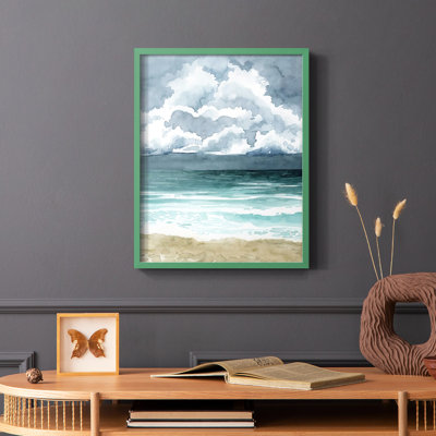 South Beach Storm II Framed Print - Solid Wood