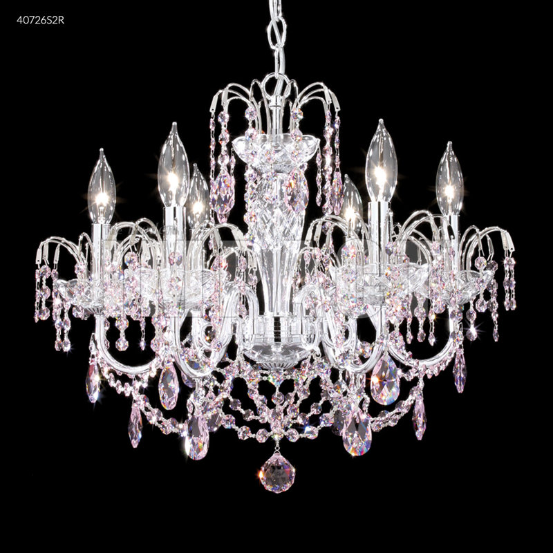 Regalia 6 - Light Chandelier, Rosa, Swarovski Strass, 18" H x 21" W x 21" D