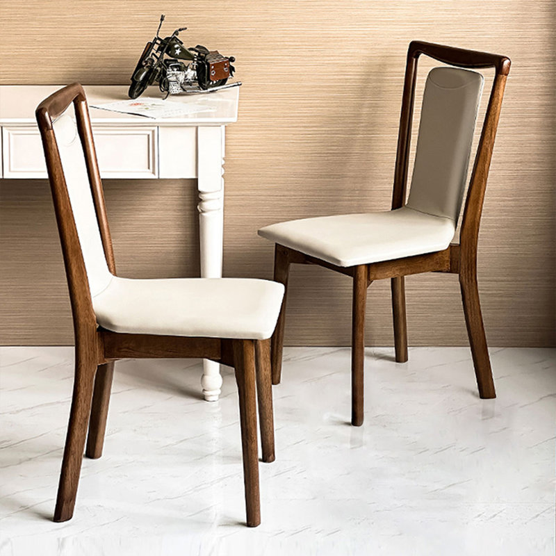 Chaise d'appoint à dossier uni beige (ensemble de 2)