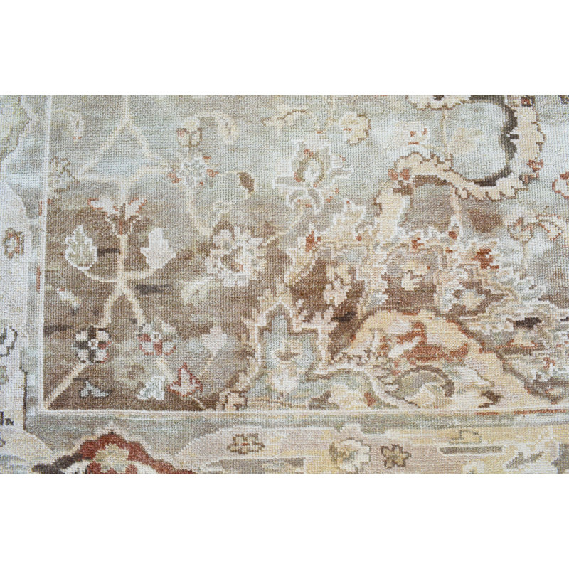 Hand Knotted Area Rug in Brown, Rectangle 5' x 8'