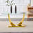 Modern Rectangular Glass Dining Set with Tufted Upholstered Parsons Chairs-1144627629-1144627632