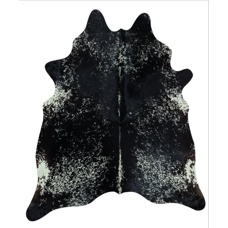 Tapis noir en peau de vache véritable Oakpark