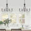 Lustre empire moderne à 5 lumières de style bougie avec accents de cristal