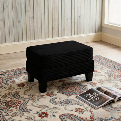 Repose-pieds en velours côtelé 31 po - Repose-pieds moelleux, sièges supplémentaires et boîte de rangement cachée | Repose-pieds rembourré moderne pour le salon, la chambre à coucher et les petits espaces