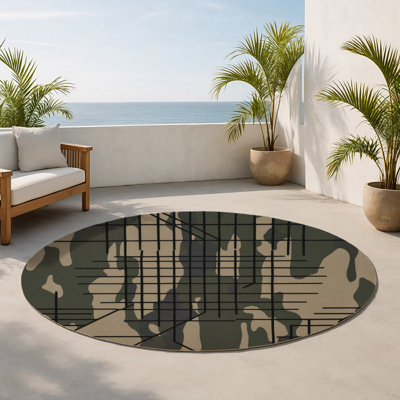 Tapis intérieur et extérieur Apex Gridlock, Rond 5 pi