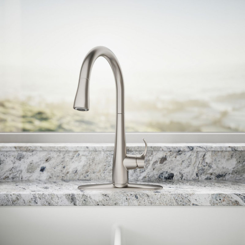 Simplice Touchless Pull-Down Kitchen Sink Faucet with Three-Function Sprayhead, Vibrant Stainless