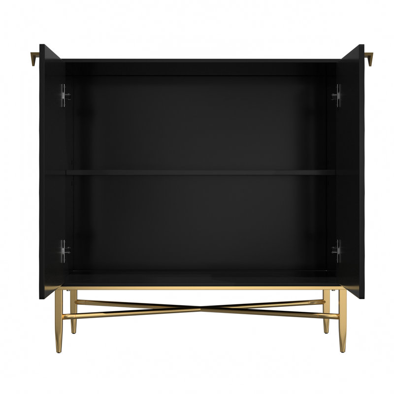 2-Door Storage Accent Cabinet, Black