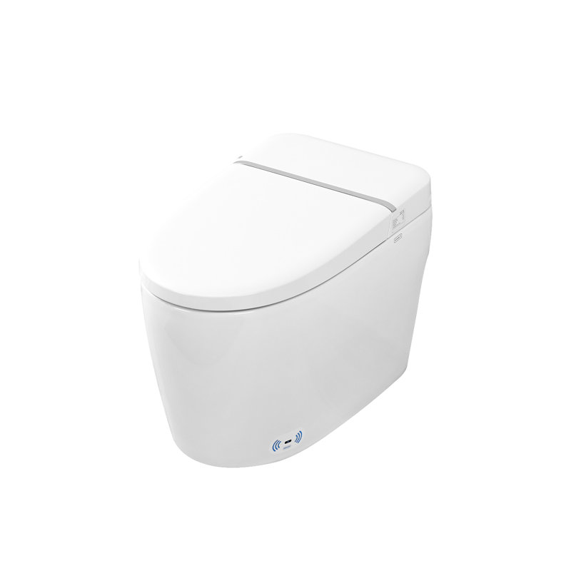 Toilette intelligente avec buse autonettoyante, siège chauffant, nuit, chasse au capteur de pied, commande du bouton latéral, ralentissement silencieux, fermeture en douceur, descente en céramique à 3 options de chauffage automatique, réglages réglables