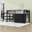 Lit mezzanine bas avec tiroirs, tablettes et lumières-2046291266