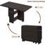 Table pliante à abattants avec 2 tablettes de rangement et 6 roulettes, table pliable peu encombrante pour les petits espaces-126361280