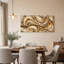 Tableau sur toile en bois pétrifié aux tons bruns et crème tourbillonnants-2048929177