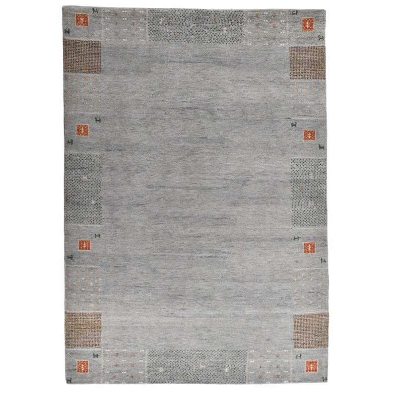 Hand Hooked Wool Grey Indoor Rug, Rectangular 250 x 300cm