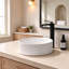 Lavabo vasque rond de 14 po avec bonde escamotable Davivy, lavabo vasque de salle de bain, lavabos de salle de bain au-dessus du comptoir