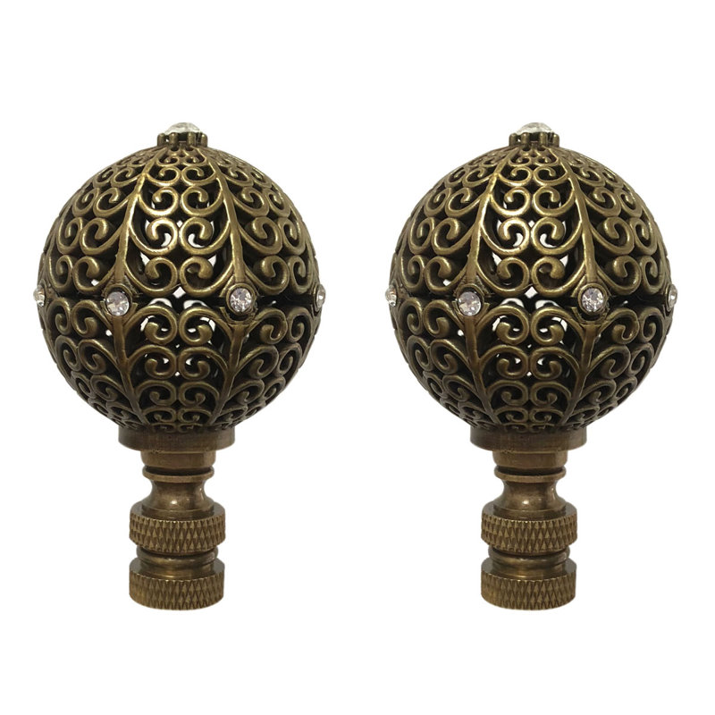 Faîteau de lampe sphérique en filigrane, Laiton antique