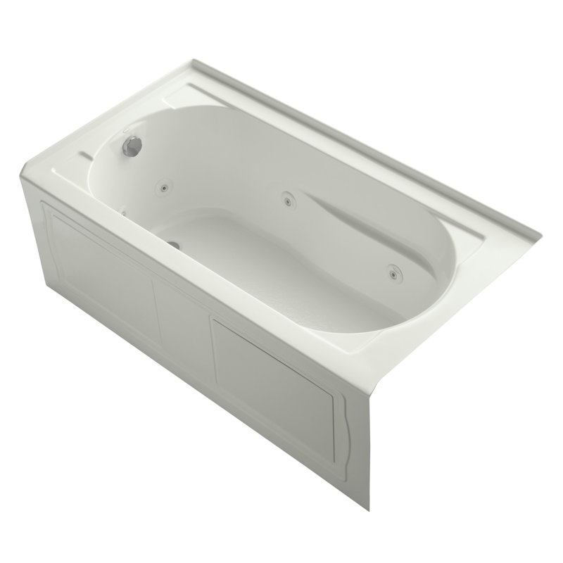 Devonshire Alcove 60" x 32" Whirpool Bathtub, Dune, Left