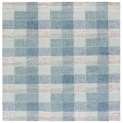 Hand-Tufted Wool Plaid Rug