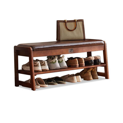 Brown Upholstered Bench