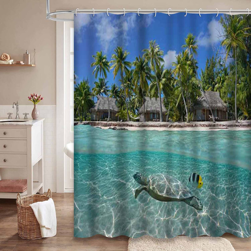 Cocotiers, côte tropicale, océan, plage, magnifique palmier côtier avec 12 crochets, L 72 po x l 72 po