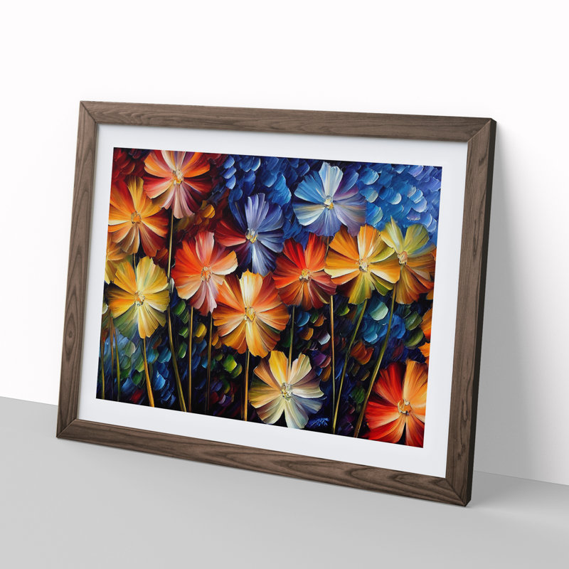 Assorted Flower Bouquet Vol.2 1 Piece Single Picture Frame Wall Art, 34cm H x 46cm W, Brown