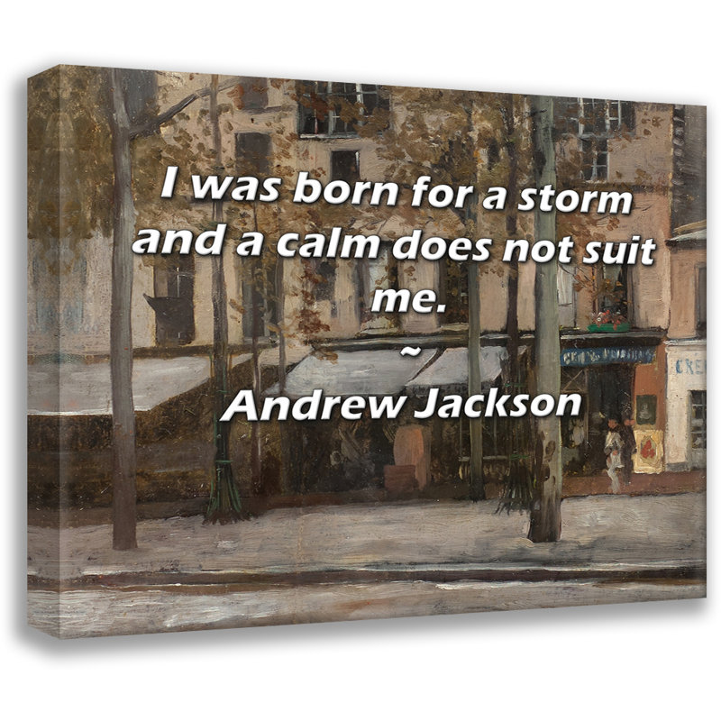Toile tendue Astoria Grand Gallery par Andrew Jackson: «I né pour une tempête et un calme, 33" H x 48" W