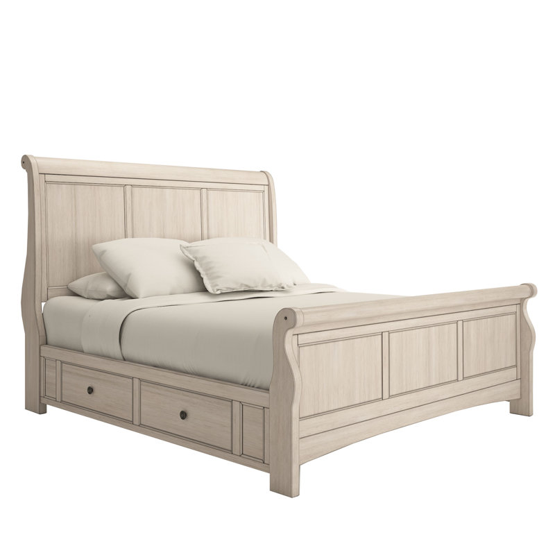 Melfa Platform Storage Bed, Antique White, Queen