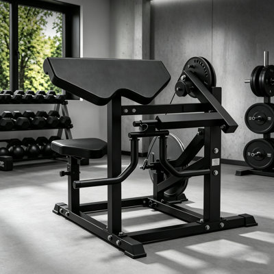 Banc de musculation 2 en 1 noir pour curl biceps et biceps, équipement d'entraînement des bras réglable avec système de câbles fluides pour salle de sport à domicile