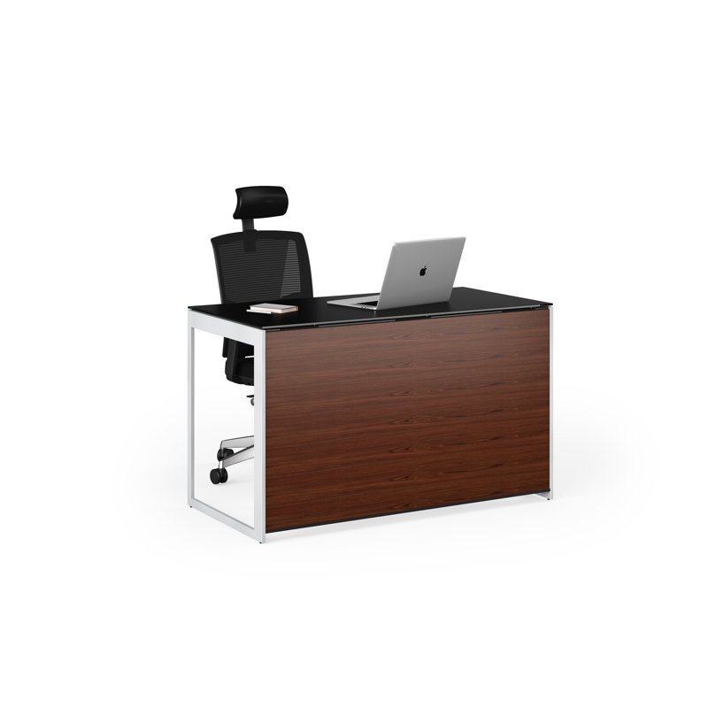 Sequel 20 1 Panel Desk Privacy Panel, Charcoal Stained Walnut, 26.75" H x 46.5" W x 0.25" D