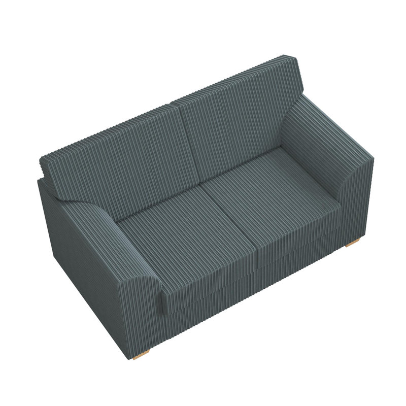 Modo Three Seater and Two Seater, Fixed Back, Charcoal