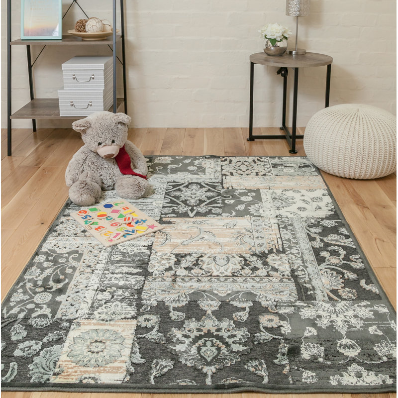 Draper Floral Shag Area Rug, Rectangle 140 x 200cm
