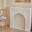 Foyer électrique en bois massif beige