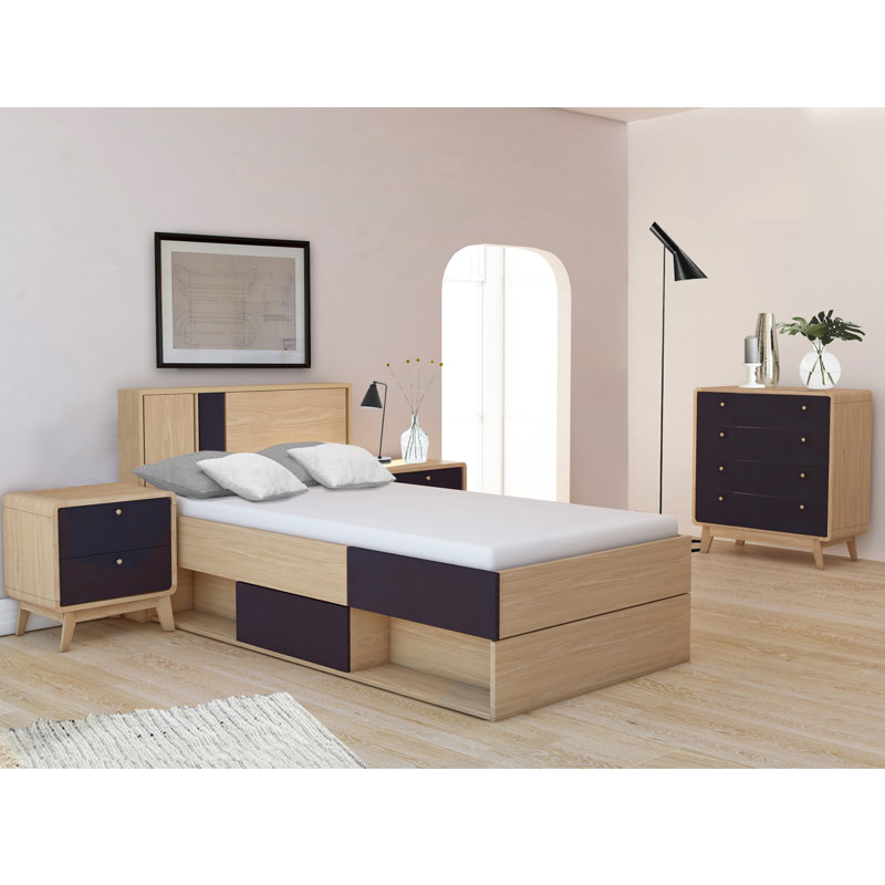Brook Piece Bedroom Set, Oak/Black
