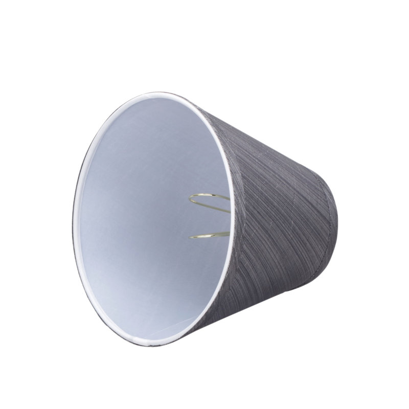 Set of 9 Black and Gray Fabric Empire Lamp Shades