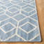 Tapis géométrique en laine / coton tissé à la main Rodgers - bleu / ivoire-764789680