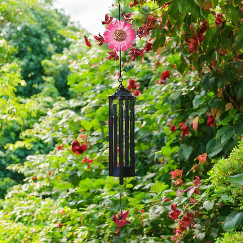 Fleur de 41 po de long avec carillon cardinal rouge