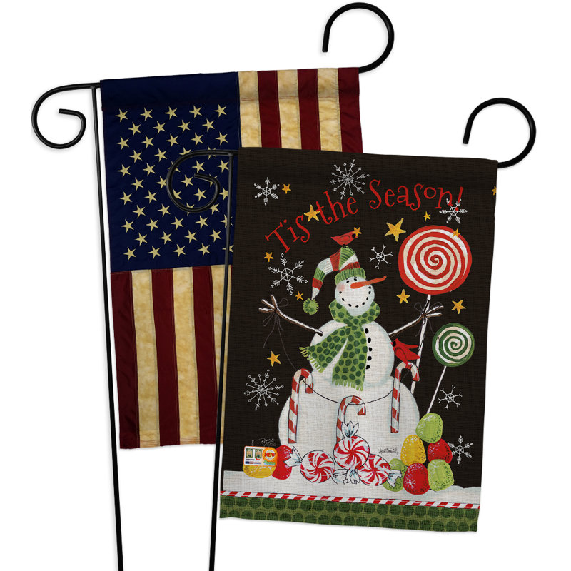 Ensemble de 2 drapeaux de jardin à 2 côtés en polyester 19 po x 13 po 2 pièces